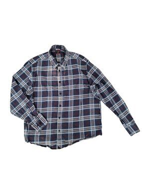 UNTUCKIT Mens XXXL 100% Cotton Blue Flannel Plaid Button Down Shirt